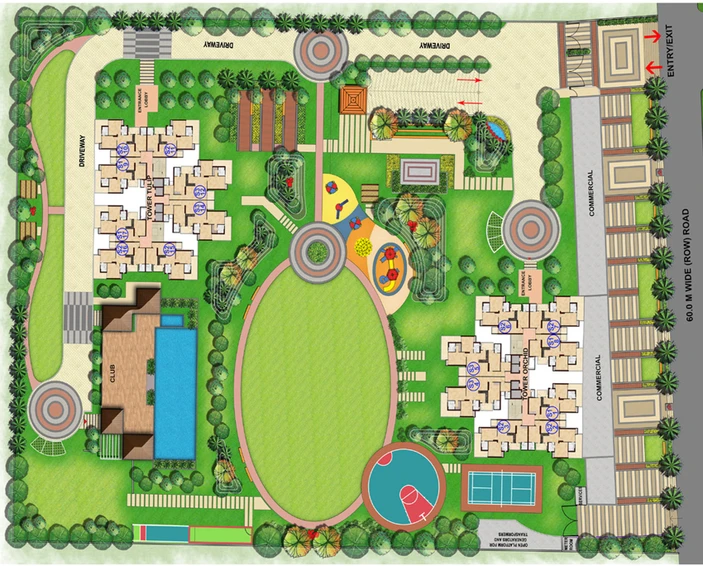 Master Plan of SKA Divya Towers in Sector 16, Greater Noida - Image 57429