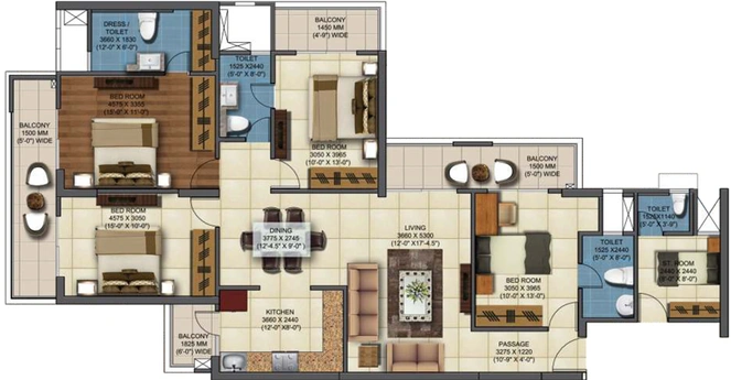 4 BHK Flat in Mahagun Mywoods Phase 1 in Sector 16 C, Greater Noida - Image 666663