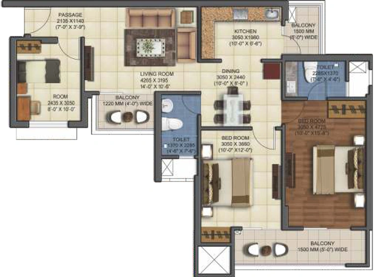 2 BHK Flat in Mahagun Mywoods Phase 1 in Sector 16 C, Greater Noida - Image 666659