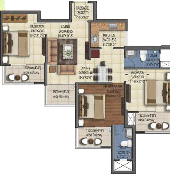 3 BHK Flat in Mahagun Mywoods Phase 1 in Sector 16 C, Greater Noida - Image 666660