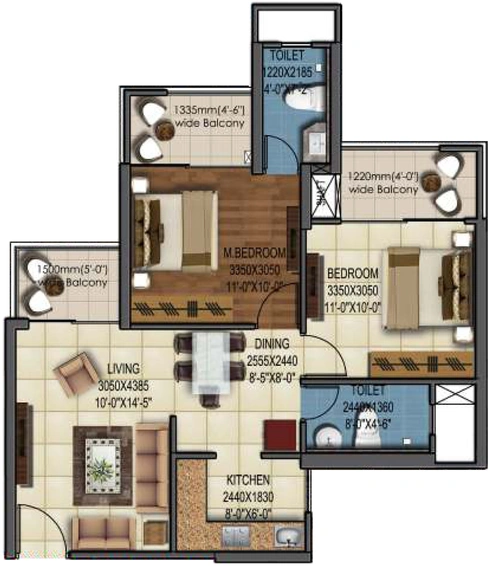 2 BHK Flat in Mahagun Mywoods Phase 1 in Sector 16 C, Greater Noida - Image 666657