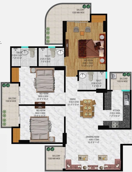 3 BHK Flat in Spring Elmas in Sector 12, Greater Noida - Image 621194