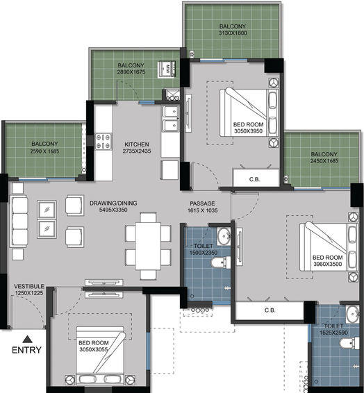 2 BHK Flat in Gulshan Bellina in Sector 16 B, Greater Noida - Image 506501