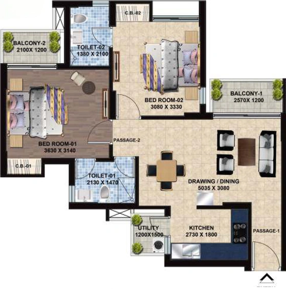 2 BHK Flat in Sikka Kaamya Greens in Sector 10, Greater Noida - Image 506559