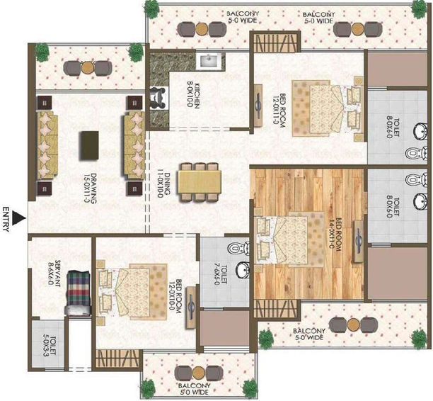 3 BHK Flat in Antriksh Grand View in Sector 150, Noida - Image 512789