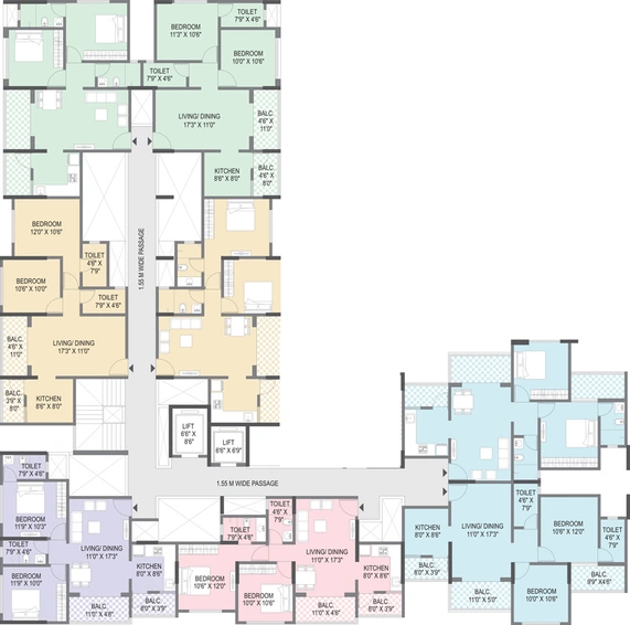 Floor Plan of Pyramid Parkland in Bhukum, Pune - Image 16382