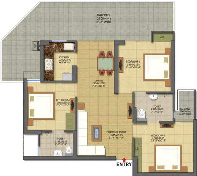 3 BHK Flat in Gaur City 7th Avenue in Sector 16 C, Greater Noida - Image 633893