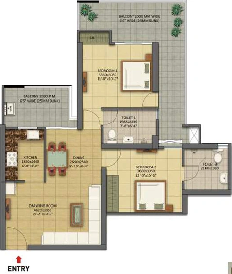 2 BHK Flat in Gaur City 7th Avenue in Sector 16 C, Greater Noida - Image 633891