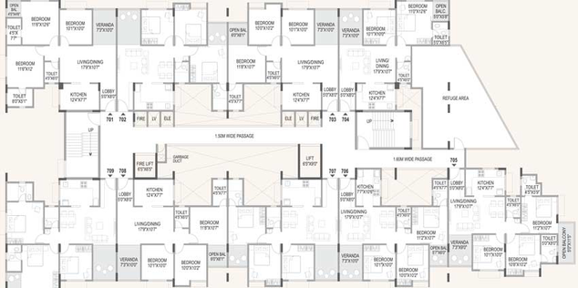 Floor Plan of Legacy Woods in Kiwale, Pune - Image 17229