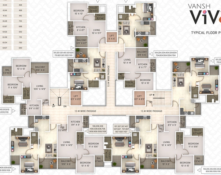 Floor Plan of Rajvansh Vansh Viva in Kiwale, Pune - Image 17214