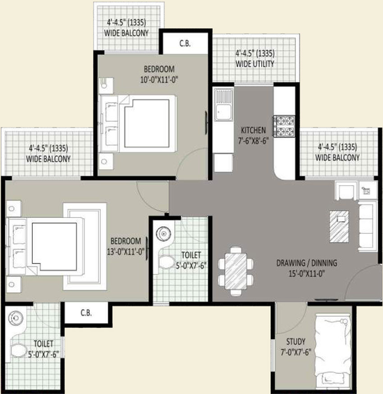 2 BHK Flat in Sethi Max Royal in Sector 76, Noida - Image 500410