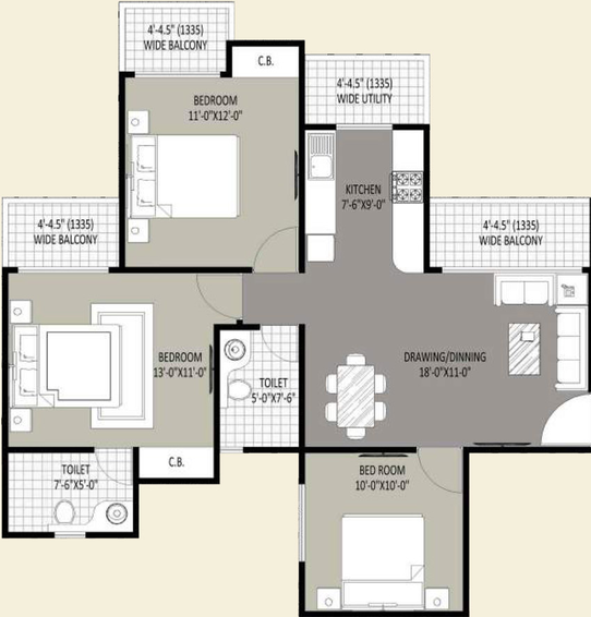 3 BHK Flat in Sethi Max Royal in Sector 76, Noida - Image 500412