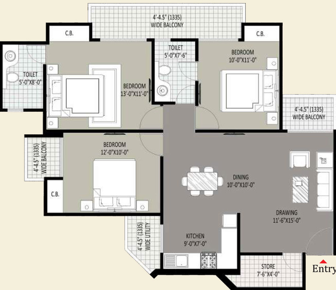 3 BHK Flat in Sethi Max Royal in Sector 76, Noida - Image 500413
