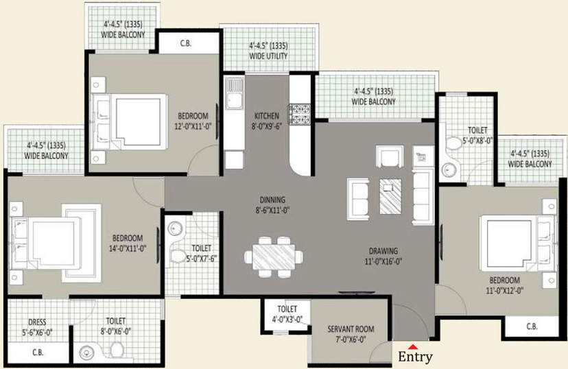 3 BHK Flat in Sethi Max Royal in Sector 76, Noida - Image 500414