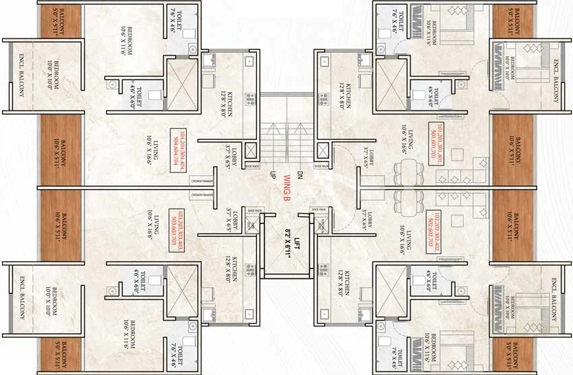 Floor Plan of Shelter 24 Marvel in Kiwale, Pune - Image 17191