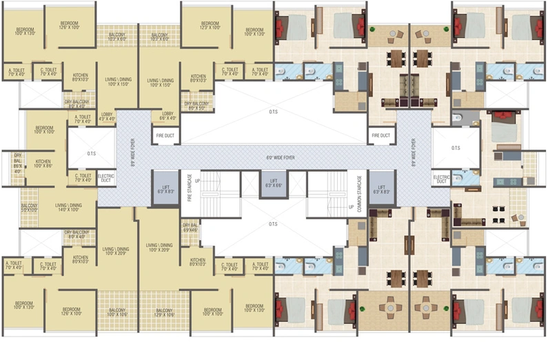 Floor Plan of Pawana Vitthal Heights in Kiwale, Pune - Image 17131