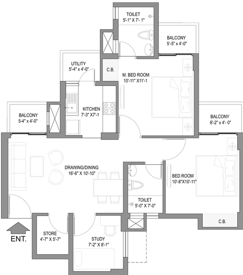 3 BHK Flat in Stellar One in Sector 1, Greater Noida - Image 660477
