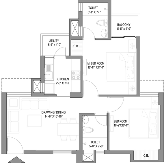 2 BHK Flat in Stellar One in Sector 1, Greater Noida - Image 660475