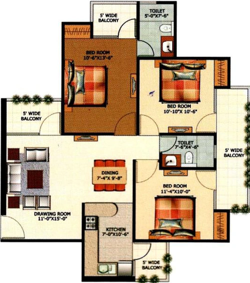 3 BHK Flat in Elegant Apex Splendour in Techzone 4, Greater Noida - Image 572225