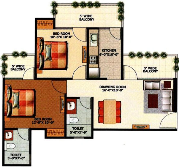 2 BHK Flat in Elegant Apex Splendour in Techzone 4, Greater Noida - Image 572223