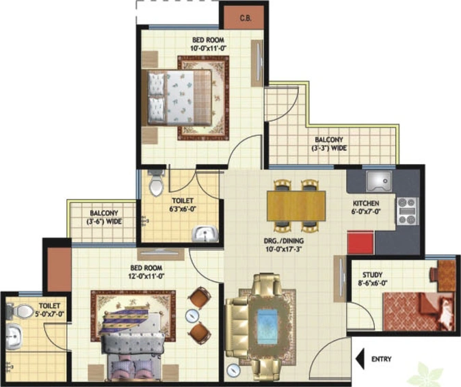 2 BHK Flat in Amrapali Princely Estate in Sector 76, Noida - Image 501555