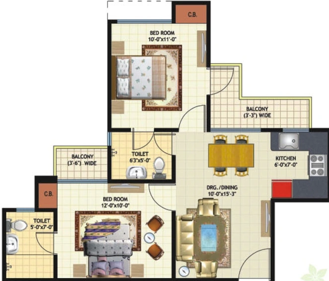 2 BHK Flat in Amrapali Princely Estate in Sector 76, Noida - Image 501554