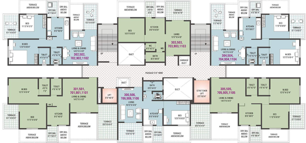 Floor Plan of Sai Kanak Residency in Kiwale, Pune - Image 27596