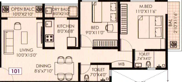 2 BHK Flat in Pashankar Petals in Pimpri Chinchwad, Pune - Image 453560