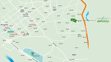 Location of Unitech Uniworld Gardens - Image 51685