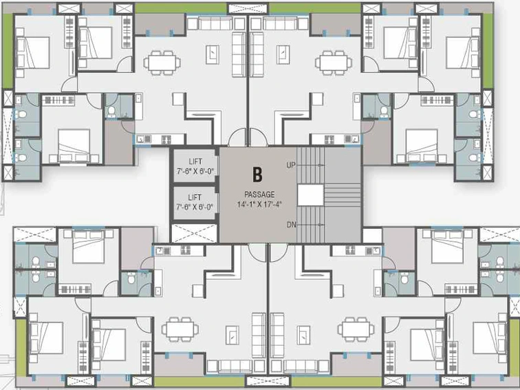 Floor Plan of Avadh Sky in Sevasi, Vadodara - Image 43974