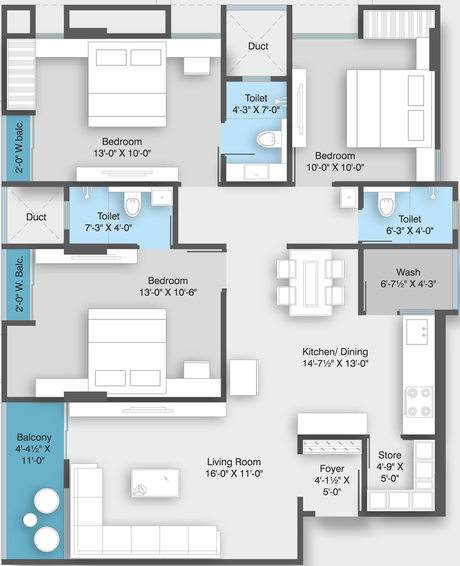 3 BHK Flat in Dhimahi Vrundavan Bliss in Waghodia Road, Vadodara - Image 698281