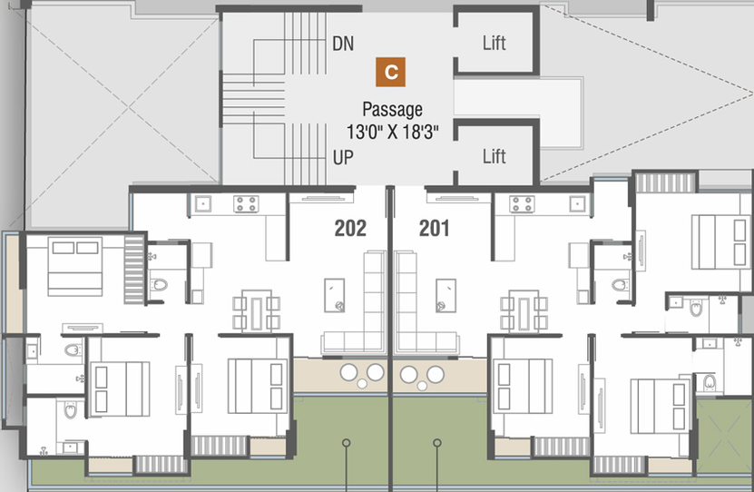 Floor Plan of Dhimahi Vrundavan Bliss in Waghodia Road, Vadodara - Image 103282