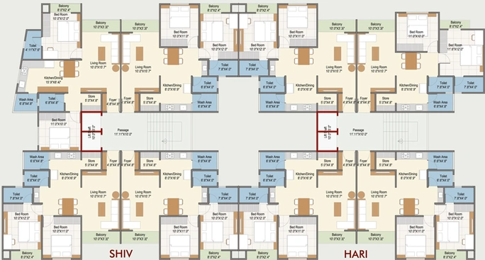 Floor Plan of Sumukh Shreem Sarvada in Manjalpur, Vadodara - Image 44105