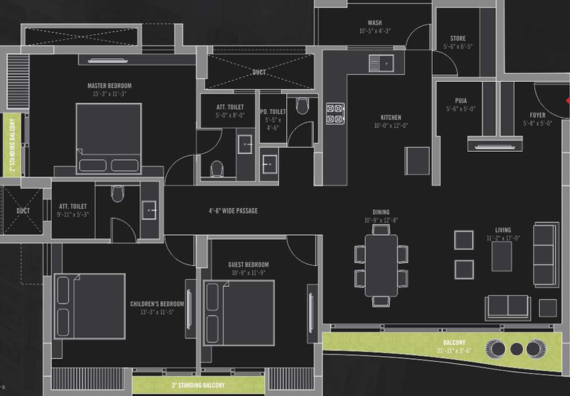 3 BHK Flat in Madhuvan The Shine in Harni, Vadodara - Image 487085