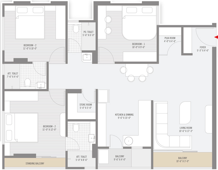 3 BHK Flat in Madhuvan The Status in Harni, Vadodara - Image 487221
