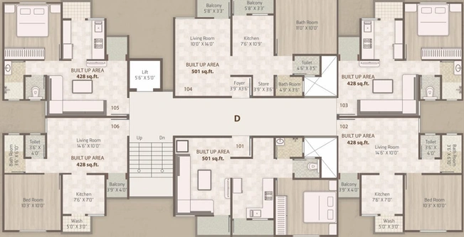 Floor Plan of Samruddhi Residency 2 in Dabhoi Road, Vadodara - Image 44540