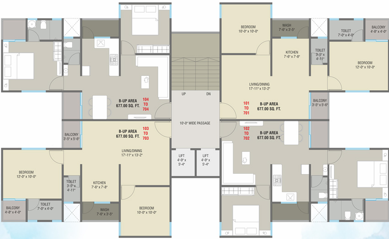 Floor Plan of Samruddhi Residency 3 in Waghodia Road, Vadodara - Image 103298