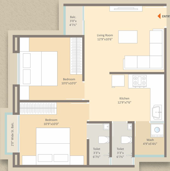 2 BHK Flat in Samruddhi Safalya in Dabhoi Road, Vadodara - Image 487598