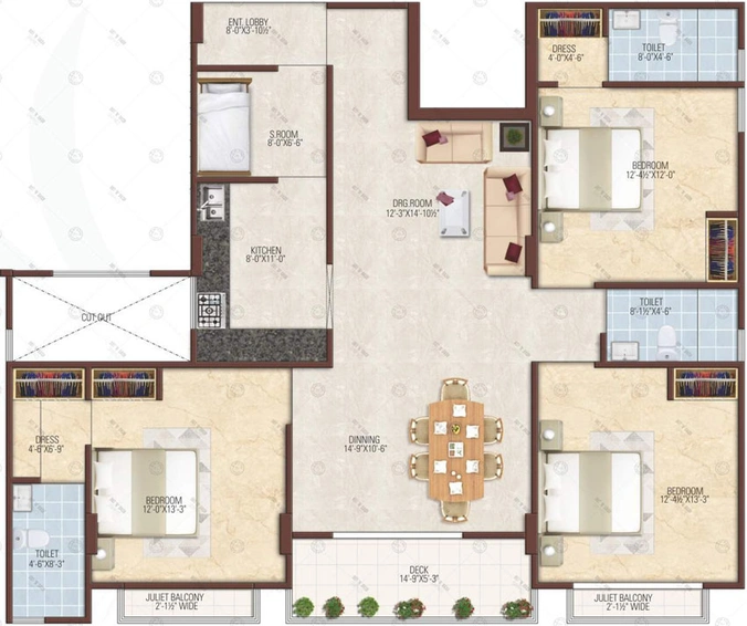 4 BHK Flat in Studio Guru Kripa Aaradhana in Mansarovar, Jaipur - Image 394672