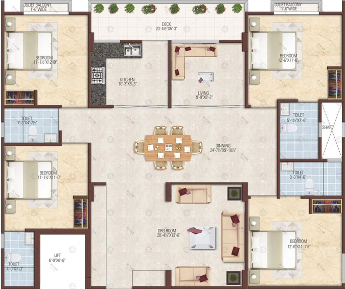 4 BHK Flat in Studio Guru Kripa Aaradhana in Mansarovar, Jaipur - Image 394673