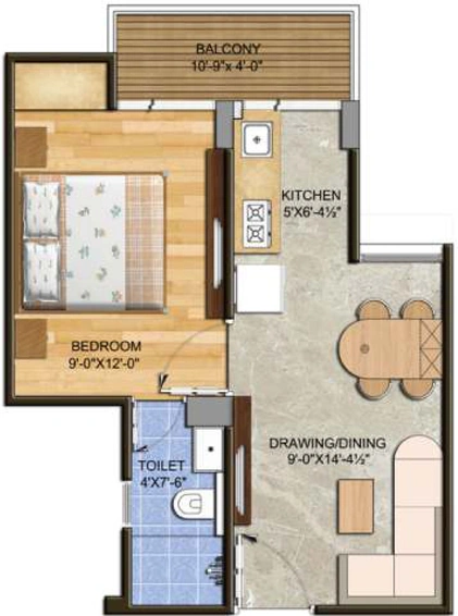 1 BHK Flat in Sankalp Tatvam in Ajmer Road, Jaipur - Image 279245