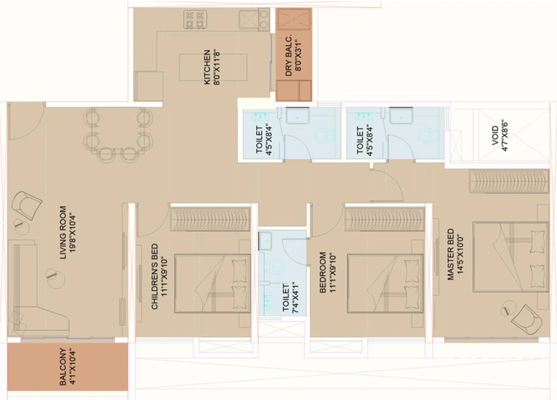 3 BHK Flat in Sarsan Nancy Hill View in Baner, Pune - Image 435179