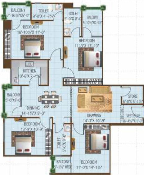 4 BHK Flat in SNG Krishnangan in Bani Park, Jaipur - Image 280035