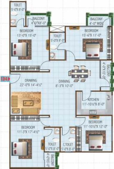 4 BHK Flat in SNG Krishnangan in Bani Park, Jaipur - Image 280037