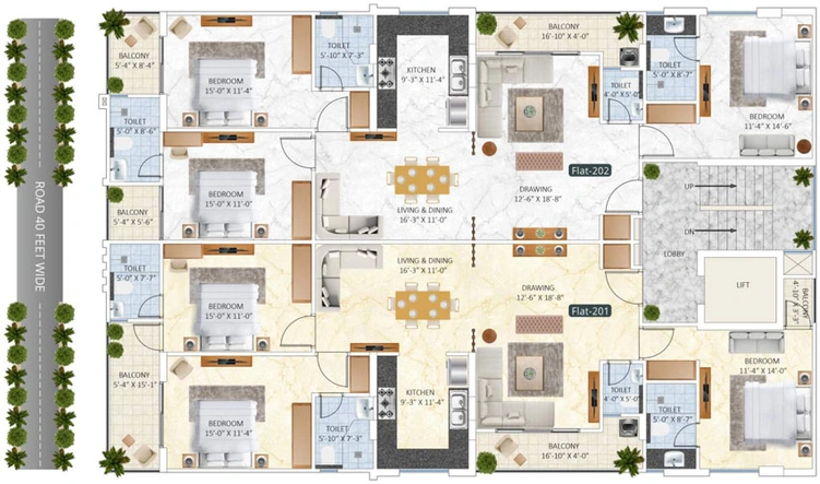 Floor Plan of Gangaa Janki Royale in Bapu Nagar, Jaipur - Image 1882