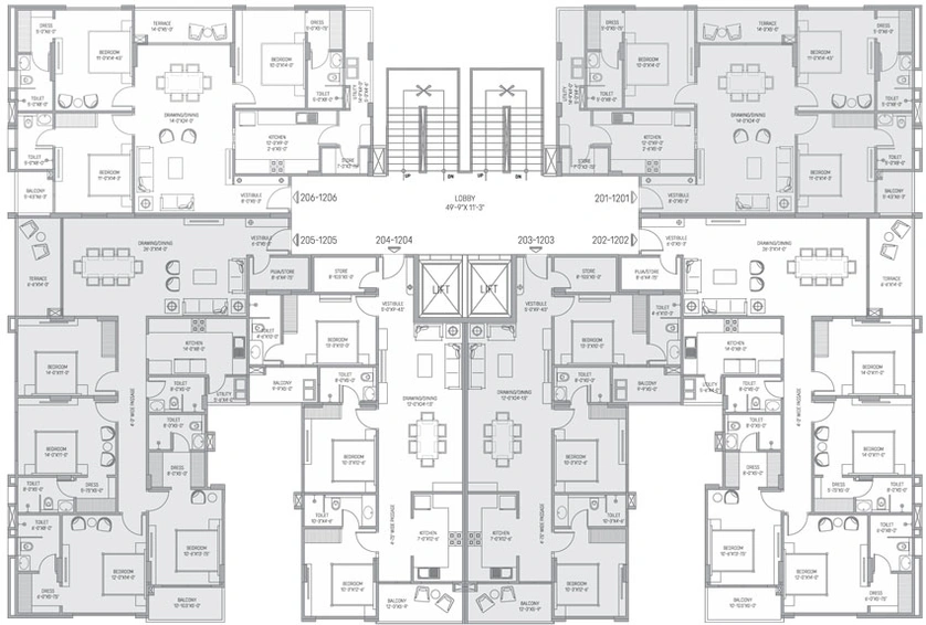 Floor Plan of Nature Homes Amaltas in Jagatpura, Jaipur - Image 101007