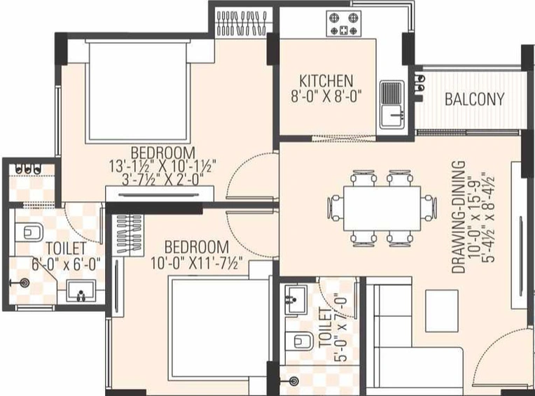 2 BHK Flat in Manglam Dream Avenue in Ajmer Road, Jaipur - Image 502624