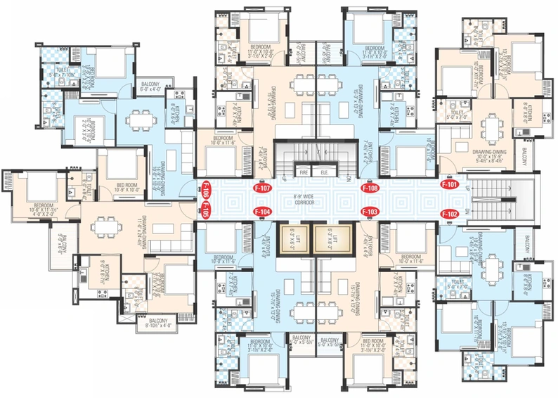 Floor Plan of Manglam Dream Avenue in Ajmer Road, Jaipur - Image 51939