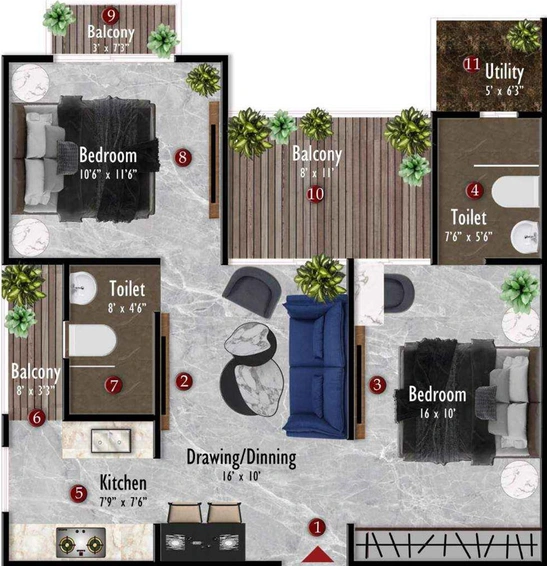 2 BHK Flat in Samanvay The Amelias in Ajmer Road, Jaipur - Image 502770