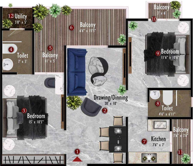 2 BHK Flat in Samanvay The Amelias in Ajmer Road, Jaipur - Image 502771